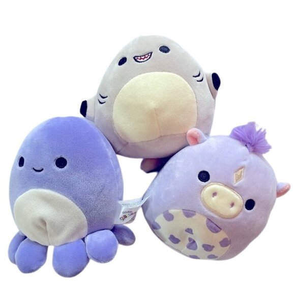 5" 3x Squishmallows Gordon The Shark, Violet The Octopus & Meadow the Horse - Picture 1 of 14